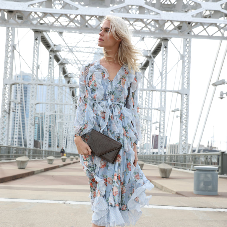 Olivia Clutch in American Alligator