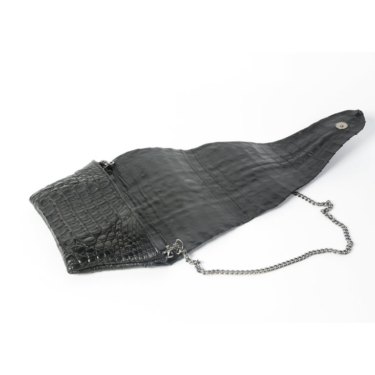 Wrap Clutch in Caiman Crocodile